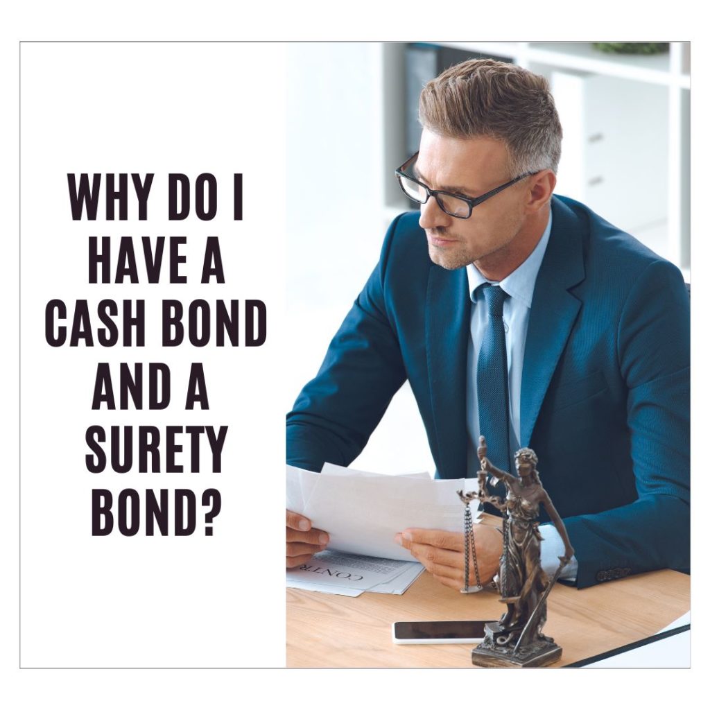 Why do I have a Cash Bond and a Surety Bond? - A lawyer inside the court holding his documents at the table.
